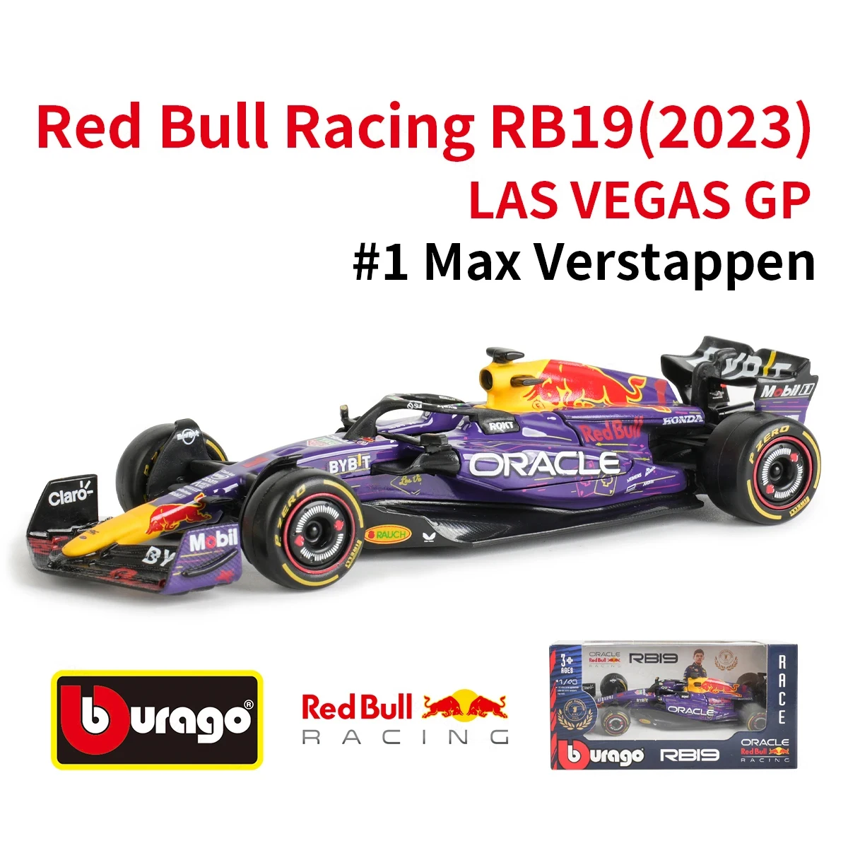 Bburago 1:43 Red Bull F1 Rb19 Las Vegas Miami 1 Verstappen 11 Perez Alloy Scaled Die-Cast Car Model Toys Collection Kid Gift 2
