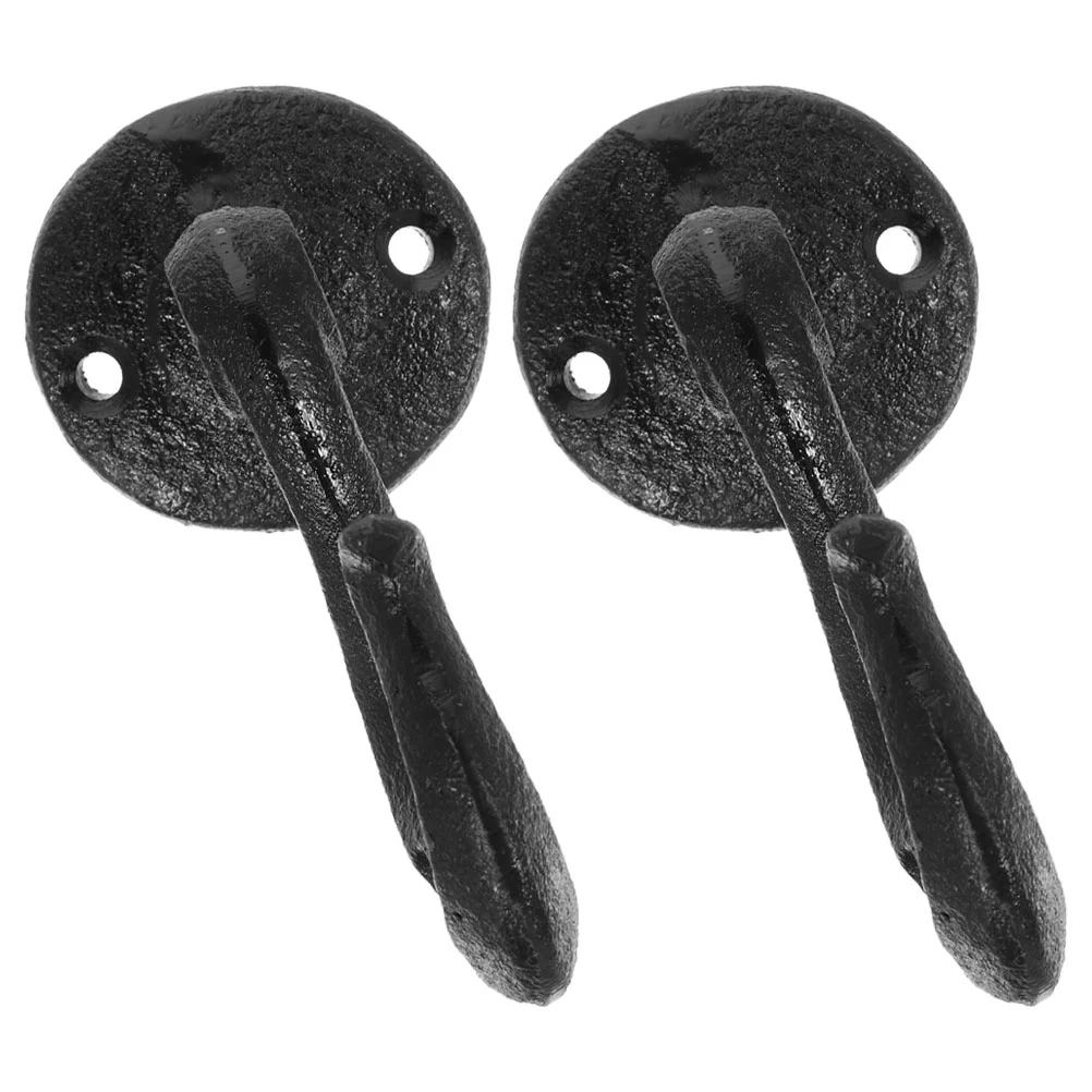 

2 Pcs Hook up Wall Mount Coat Hooks Decorative for Hangers Clothing Hanging Storage Iron Hat