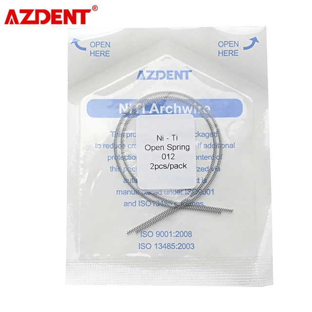 2pcs/Pack AZDENT Dental Orthodontic Open Spring Niti Elastic Coil Spring 0.010/0.012*180mm