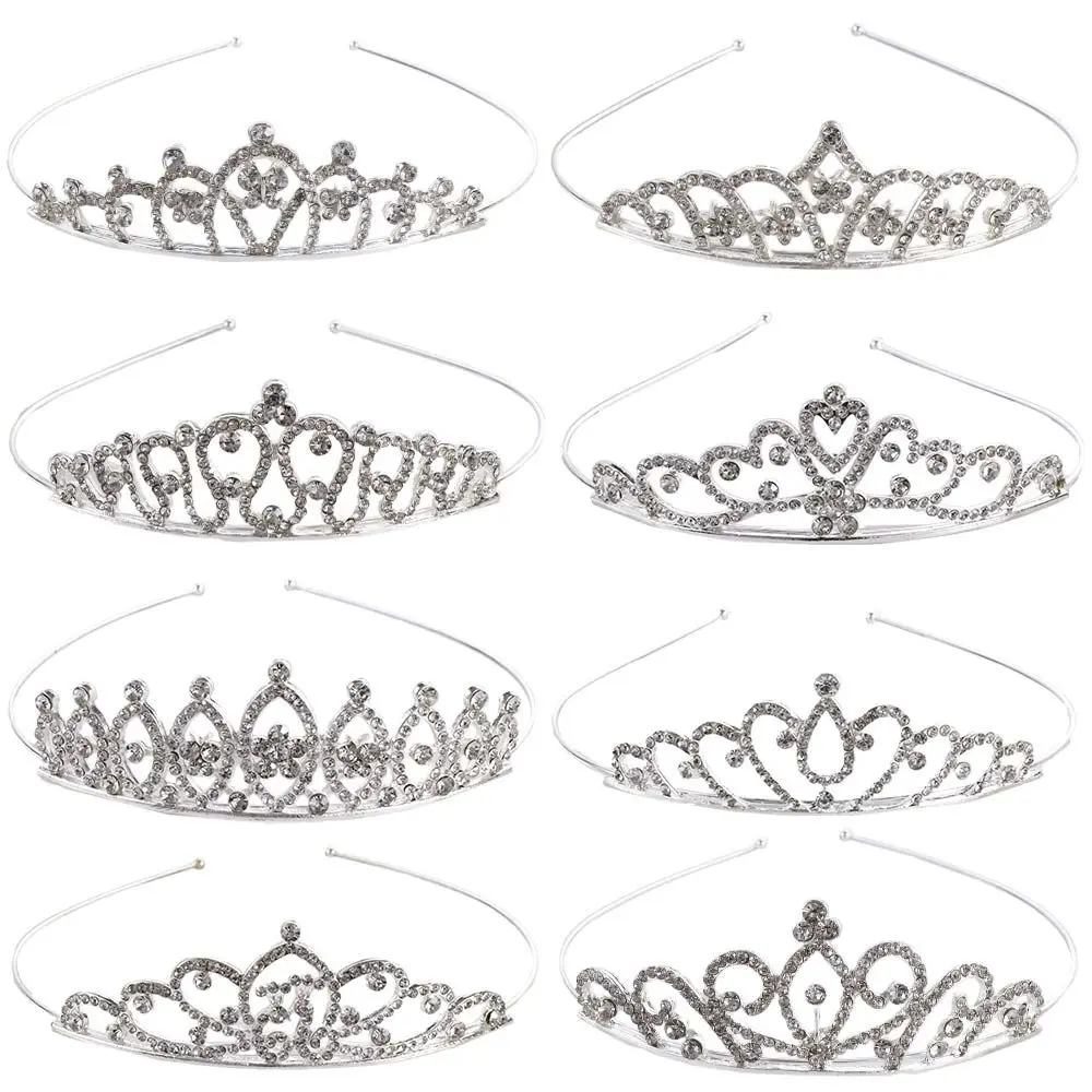 

Gift Wedding Party Headpieces Girls Headdress Rhinestone Crystal Crown Head Jewelry Kids Hairbands Children Tiaras