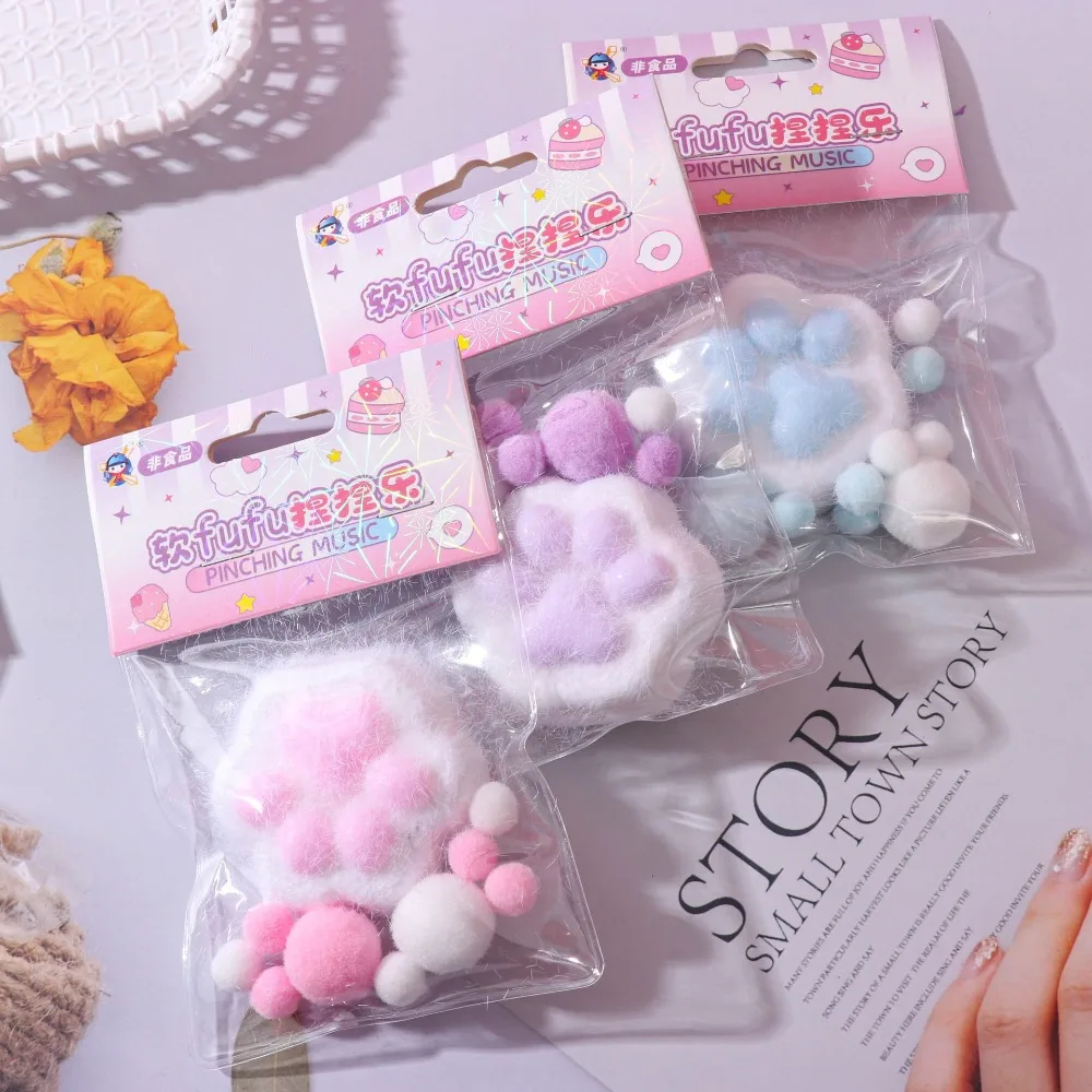 Cute Cat Claw Cat Paw Squishy Toys Decompressing Sticky Texture Cat Claw Squeezing Toy Kids Toys Slow Rebound Stress Relief Toy 3