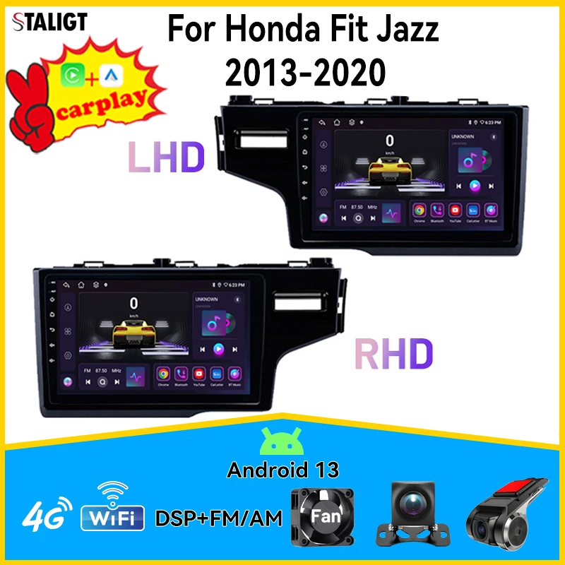 2Din Android Multimedia Player 8Core Automotive Dsp Autoradio Automotive Per Honda Fit Jazz 2013-2020 8Core Subwoofer Dsp Stereo