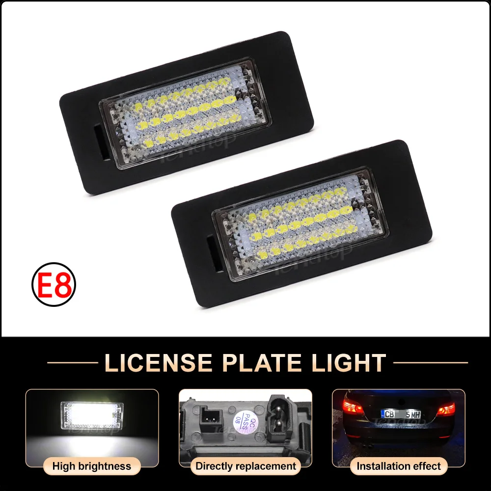 

White Number License Plate Light For BMW 5 Series E60 E39 E61 E70 E71 E72 E82 E84 E88 E90 E91 E92 E93 CANBUS License Plate Light