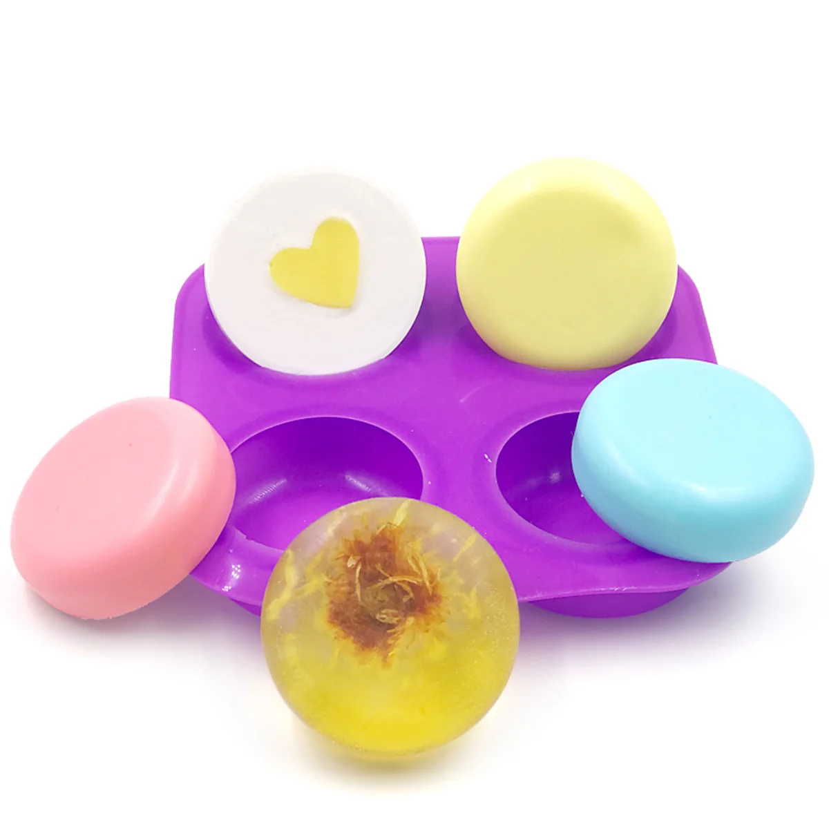Concrete Molds Silicone Mold 4 Cavities Making Round Hedgehogs Cement Or Plaster Stones Mandala Dot Painting