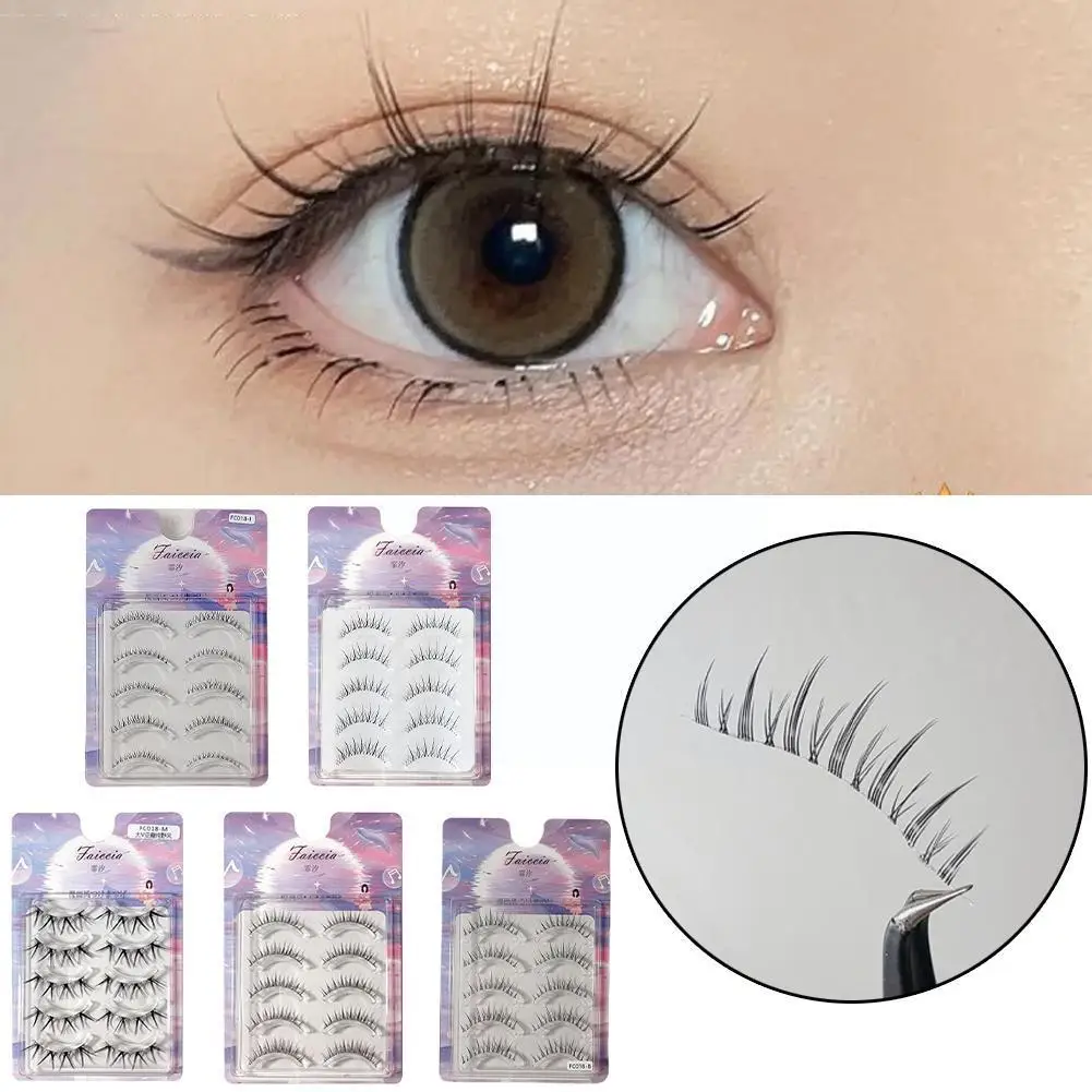 5pairs Thick False Eyelashes Thai False Eyelashes European False Eyelashes Handmade American Fake Full Eyelashes And Strips Z8A1