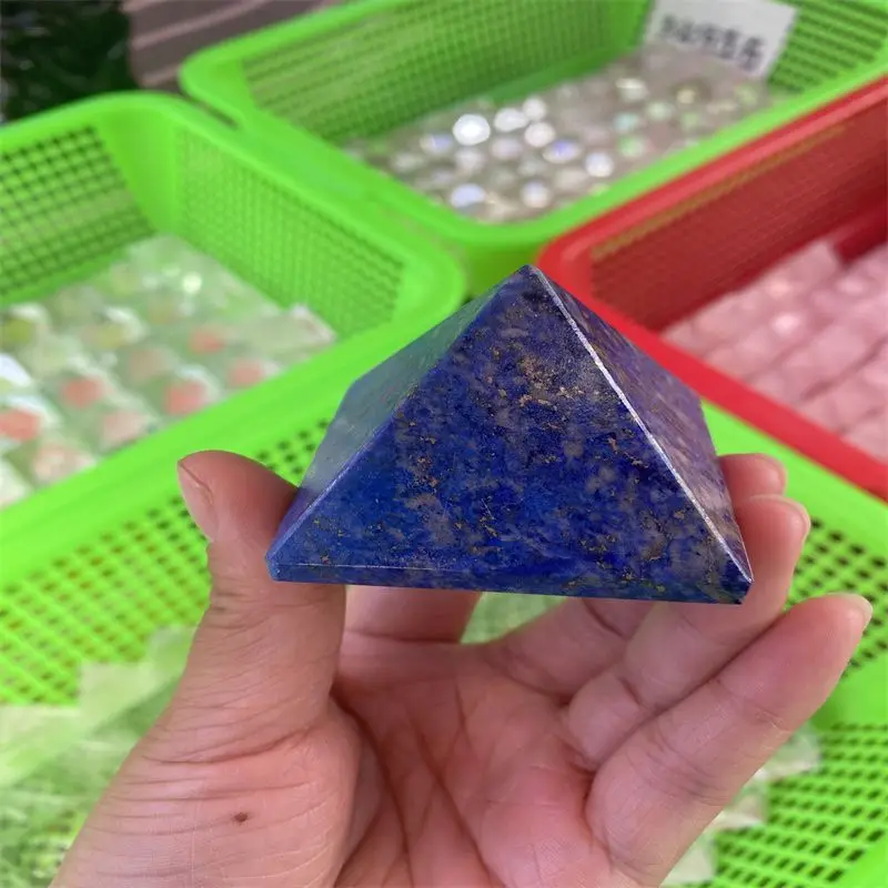 Чистый натуральный Лазурит Пирамида Хрустальный Chafen кварцевая палочка Исцеление