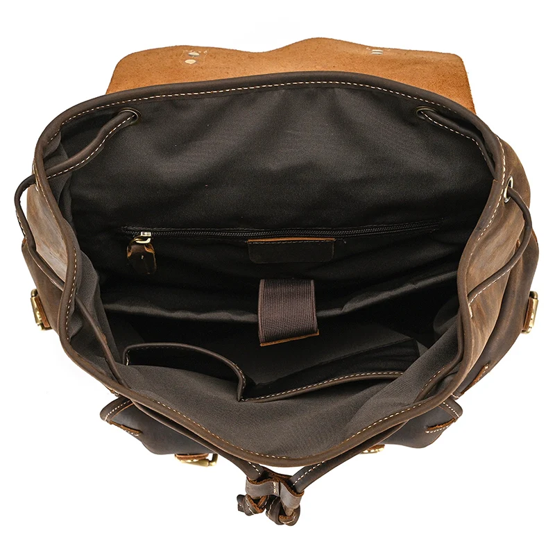 Leather Backpack Travel Pioneer™ - Dark Brown