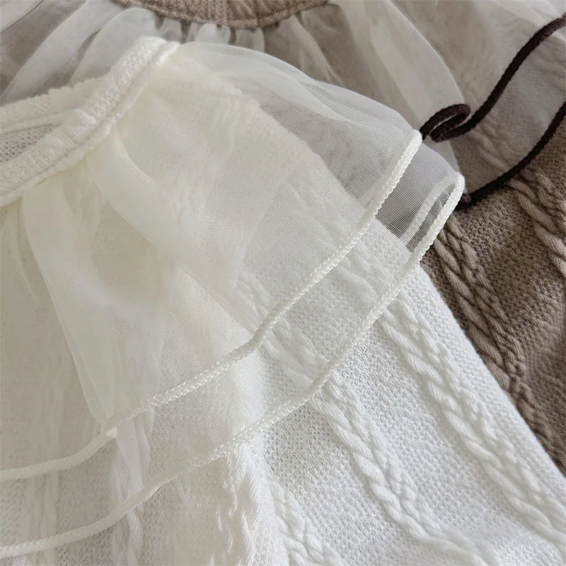 Baby Bottoming Shirt 0-2T Toddler Girls Double Layered Mesh Lapel Undershirts Infant Blouse kids bottoming shirt