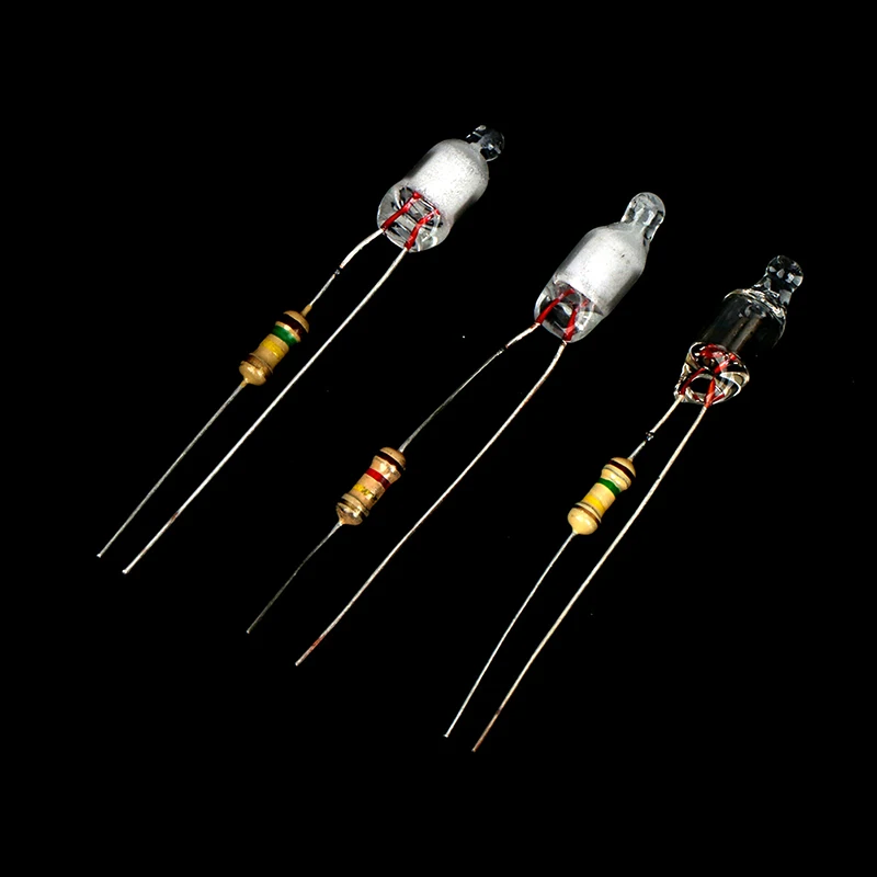 10Pcs Neon Light Bulbs 4*10mm 5*13mm Main Power Indicator With Resistance 220V Red/Blue/Green 2
