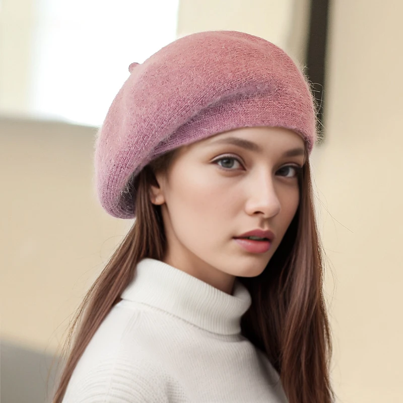 Herbst und Winter japanische Kaninchenhaarmütze Kinder Outdoor koreanische Ausgabe vielseitige gestrickte Baskenmütze Wärme Ohr_voghion.com