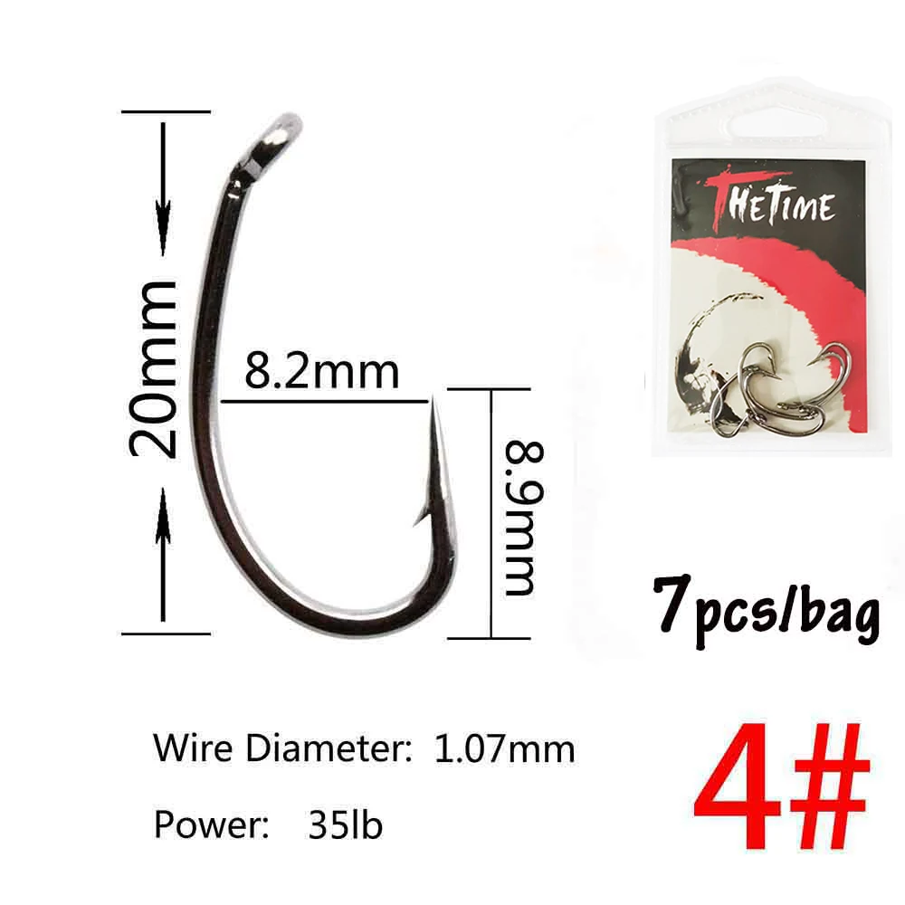 Premium Barbed Carbon Steel Fishing Hooks - High-Quality Carp Tackle (1 Pack)