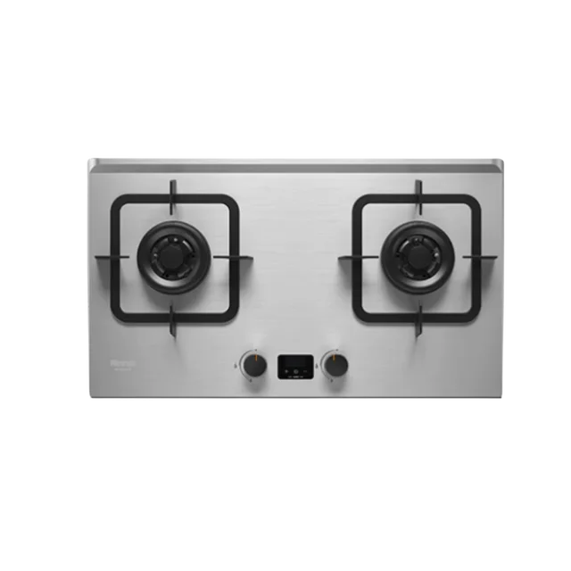 Household Embedded Natural Gas Stove Embedded Dual-purpose 5.2kW Double Eyed Flame Timing Stove Stainless Steel JZT-2E08MTX