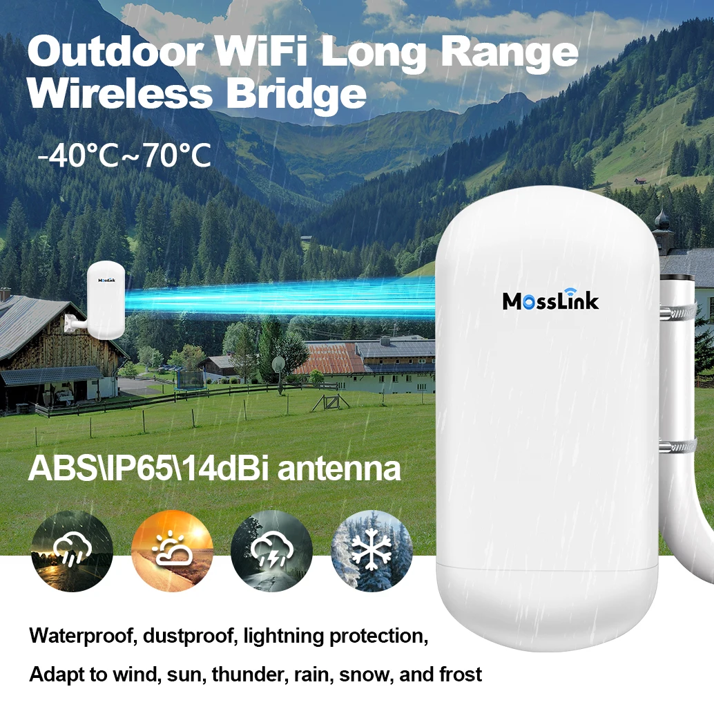 Mosslink 5.8G 450Mbps Outdoor CPE Bridge Wireless Wifi Router AP ...