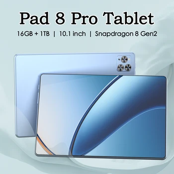 Pad 8 Pro 10.1 "pollici 120Hz Tablet a schermo intero Snapdragon 8 Gen2 24MP + 48MP 16GB RAM + 1024GB ROM 10000mAh batteria 5G Android 13 1