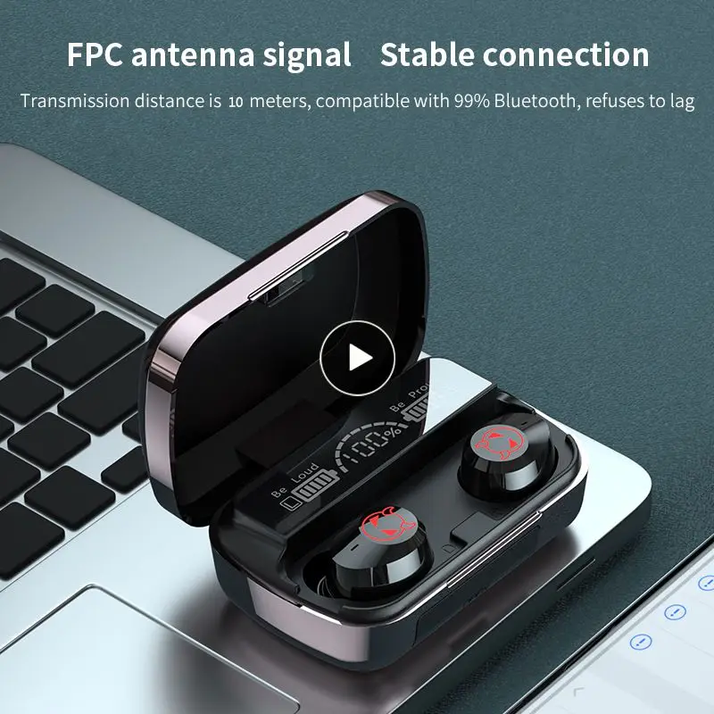 

Новинка 2022, Беспроводные стереонаушники TWS с дисплеем 5,1 дюйма, спортивные водонепроницаемые наушники с заушным крючком, зарядное устройство 2000 мАч