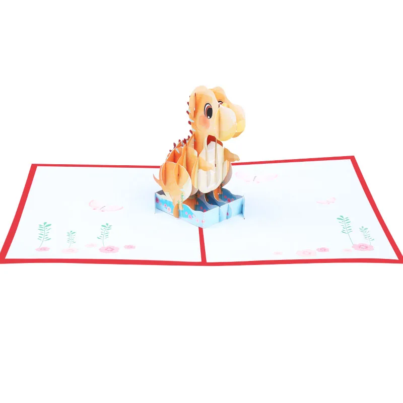 3D Dinosaur Pop Up Greeting Card with Envelope Mother's Day Thank You Card Baby Valentine Wedding Invitation Birthday Gift