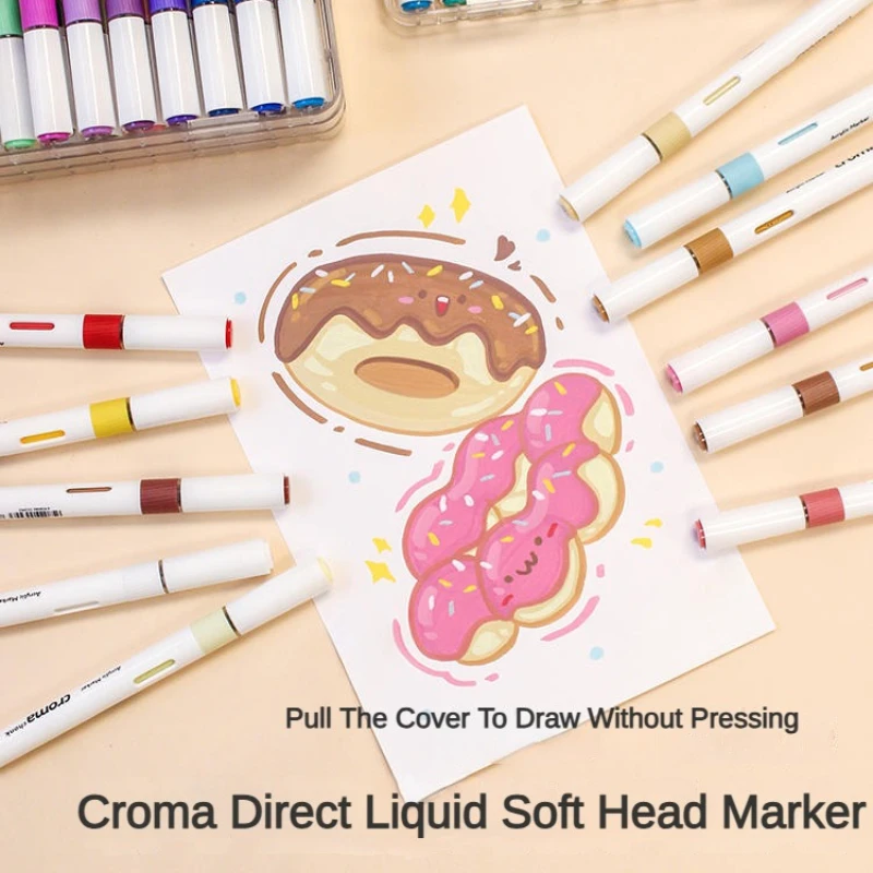 Croma 아크릴 낙서 펜, 방수 스케치, 유성 알코올 기반 마커, 원단, 바위, 유리, 이상적인 미술 용품, 24/48 색