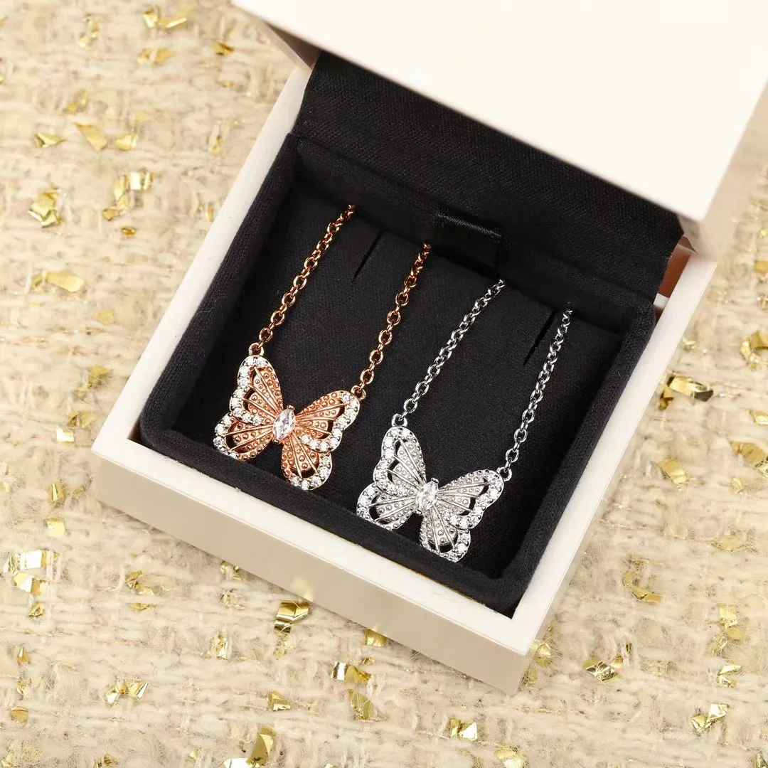 

New 2023 Trend Famous Brand High Qulity Classic Jewelry Necklaces For Women Anniversary Gift Pure 925 Sliver Natural Butterfly