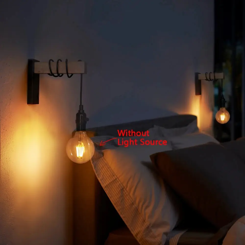 Retro Wood LED Wall Lamp E27 220V 110V Industrial Night Loft Light Fixtures Live Room Bedside Lamp Decor Bathroom Restaurant