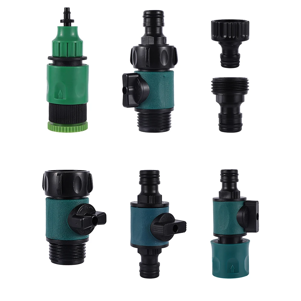 

Plastic Valve With Quick Couplings For Hoses 3/4" Female 3/4" Male Thread Irrigation Garden Watering Prolong Tube Adapter Switch