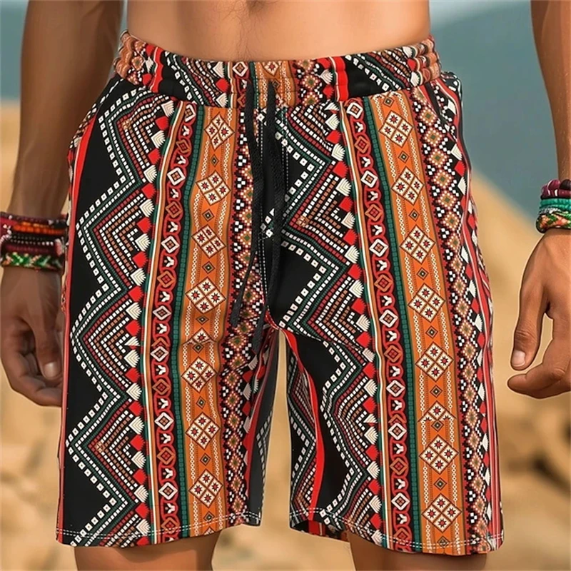 Men Beach Shorts African Tribe Pattern Summer