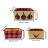 3 Pcs Collapsible Storage Basket Cute Christmas Elk Fabric Organizer Collection Bin Box for Pet Cat Dog Toy Supplies 3