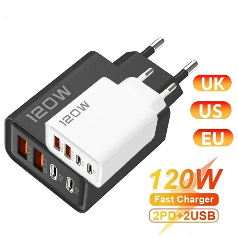 รูปสินค้า อะแดปเตอร์ชาร์จเร็ว 4 พอร์ต USB-C 120W ชาร์จได้ทุกแบรนด์