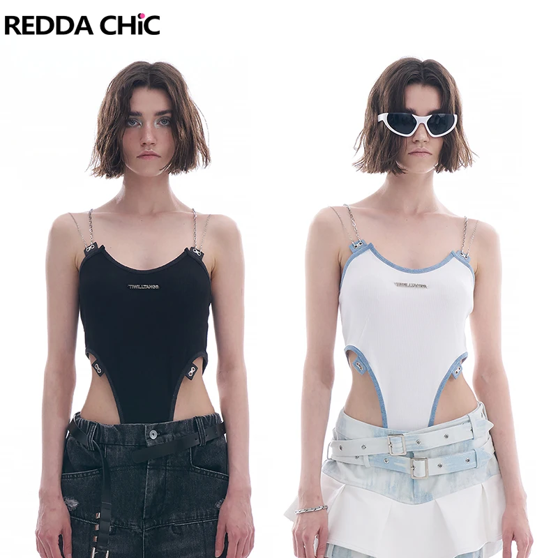 

Женское боди без рукавов REDDACHiC, облегающий топ с высоким вырезом и открытой спиной, в стиле ретро, Y2k, летняя одежда