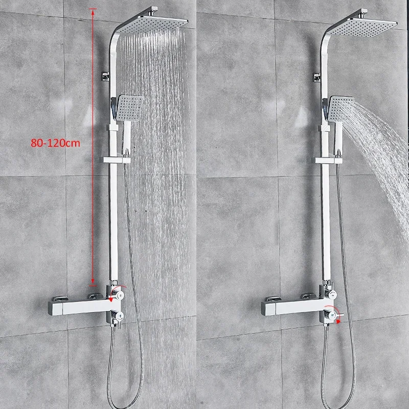 quyanre wanfan gappo thermostatic shower faucet rainfall shower with slide bar bathtub thermostatic shower faucet set3112