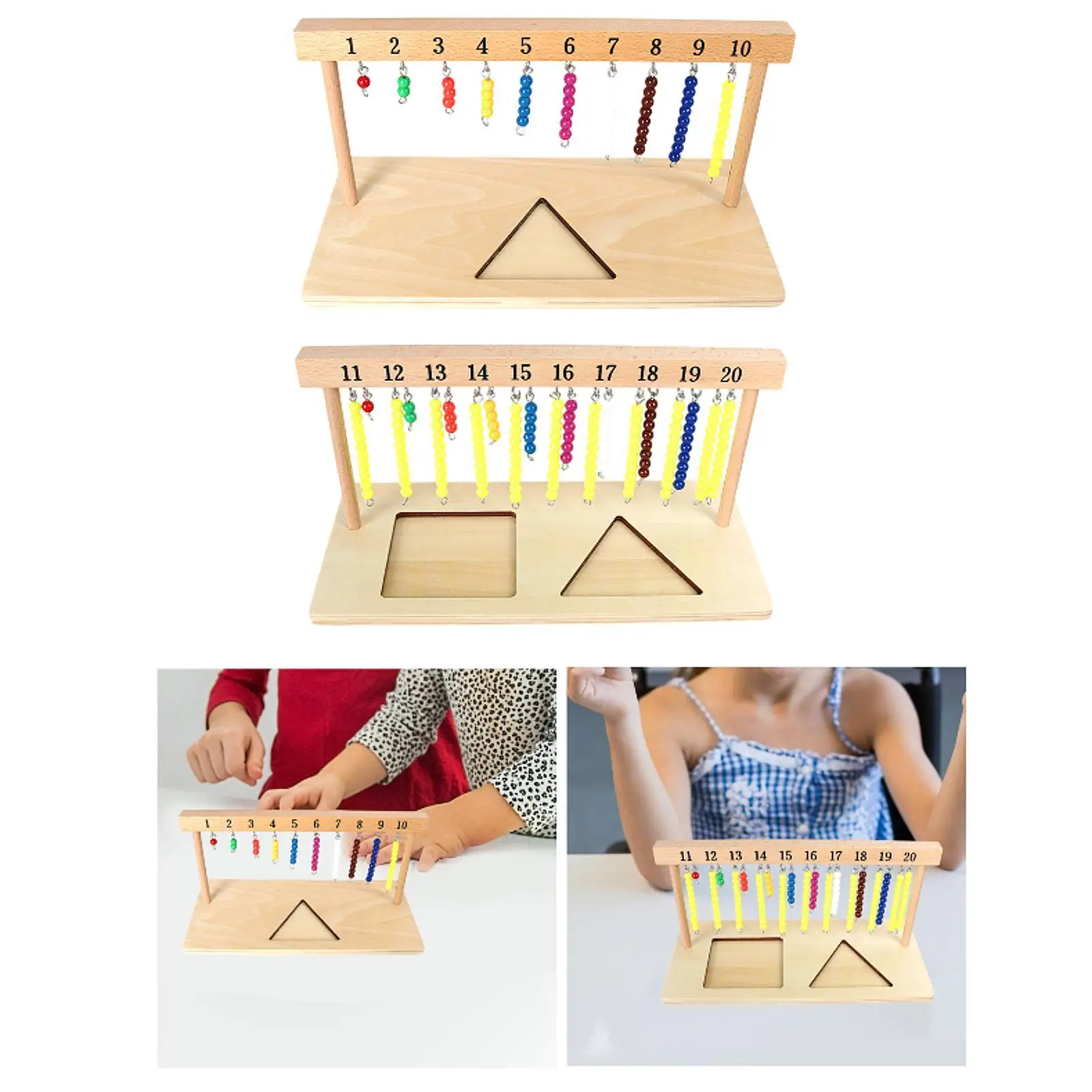 Colorful Beaded Stair Hanger Preschool Learning with Beads Colorful Beaded Hanger for Boys And Girls