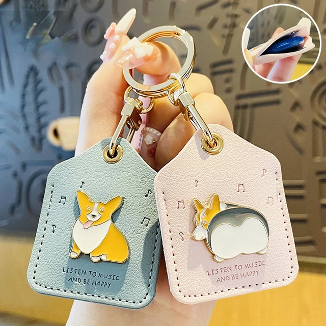 CHUNOU Cartoon Key Chain Corgi Access Control Card Holder Key