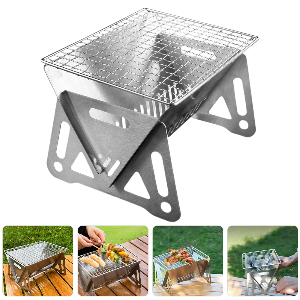 

Stainless Steel Barbecue Outdoor Grill Portable Removable Charcoal Stove Bbq Grills Foldable Folding