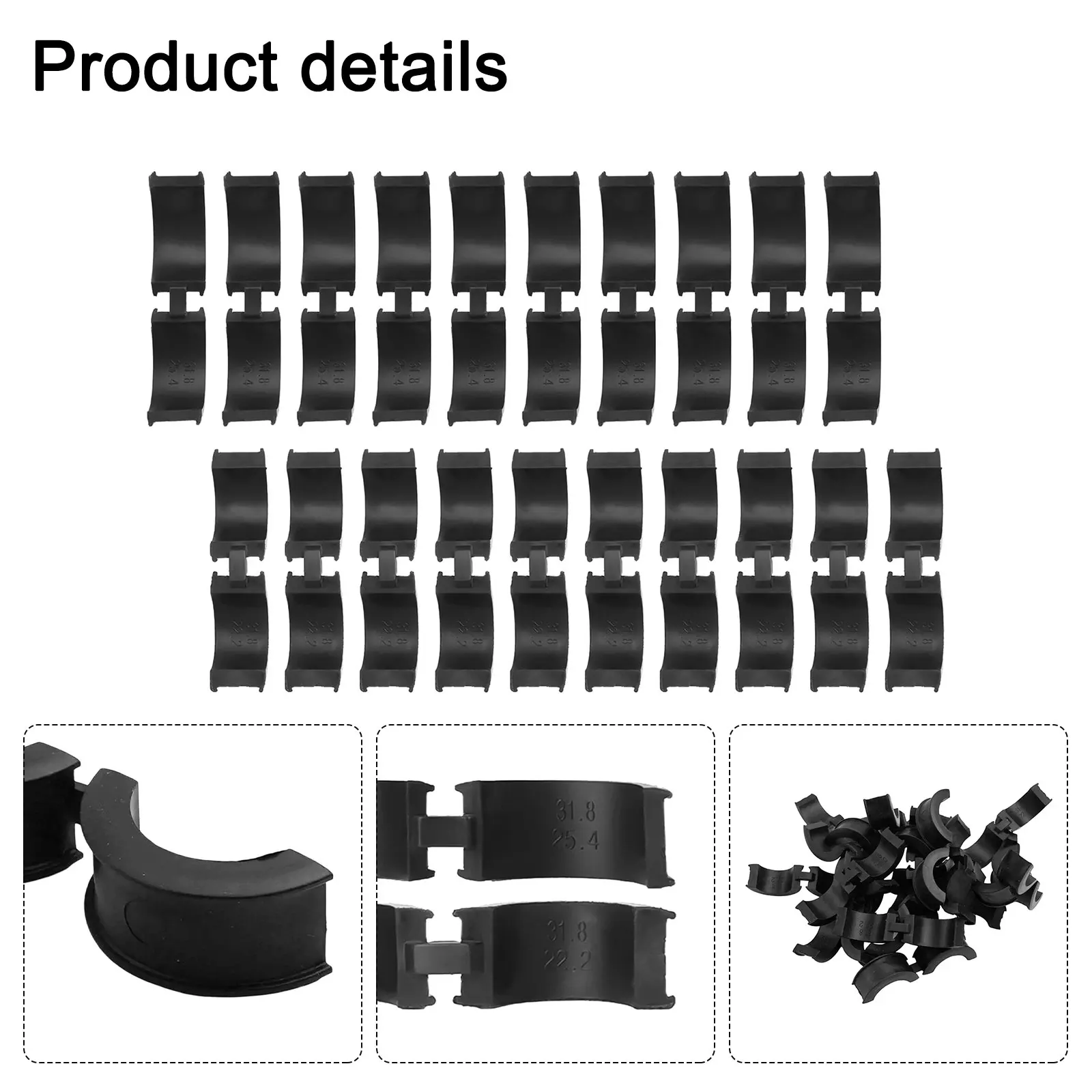 Bicycle Handlebar Grips Bicycle Accessories 20pcs Bicycle Handlebar Rubber Gasket Fits 22.2/25.4 To 31.8 Mm Bike Handlebar Rubber Spacer Cycling Accessories