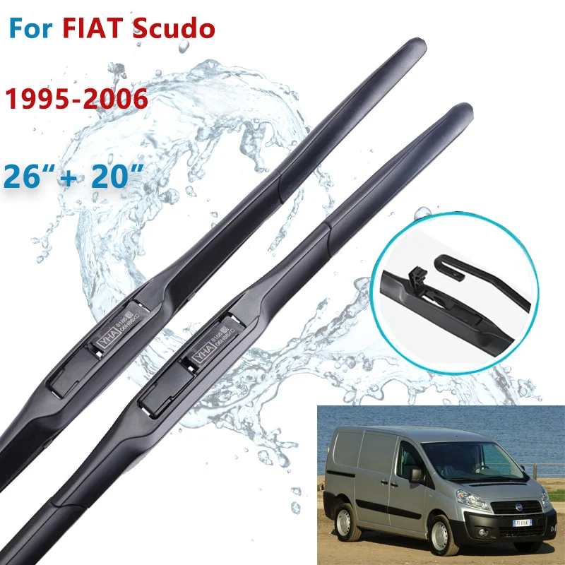 

Car Wiper Blade Front Window Windshield Rubber Silicon Refill Wiper For Fiat Scudo 1995-2006 LHD RHD 26"+20" Auto Accessories