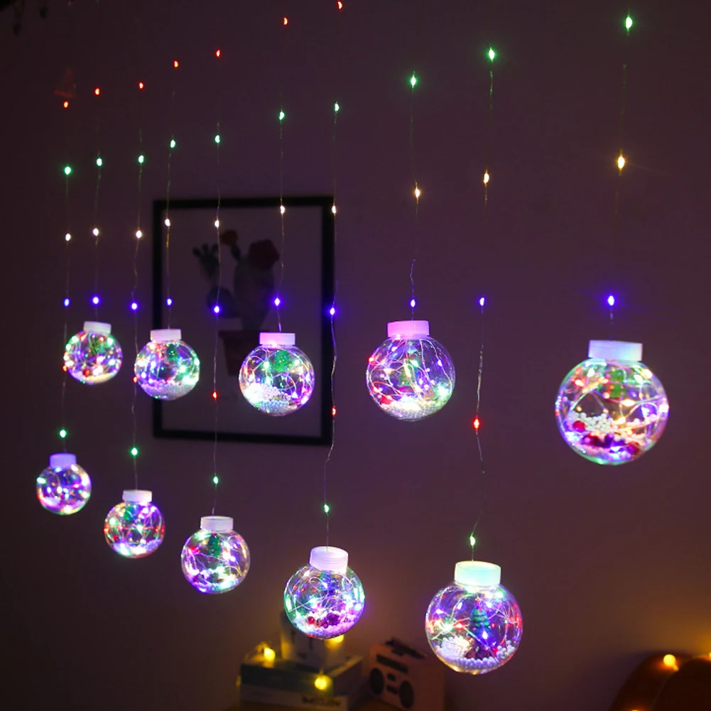 Guirlande lumineuse LED à boules à vœux, guirlande lumineuse de Noël, guirlande féérique pour mariage, Noël, fête et décoration intérieure_voghion.com