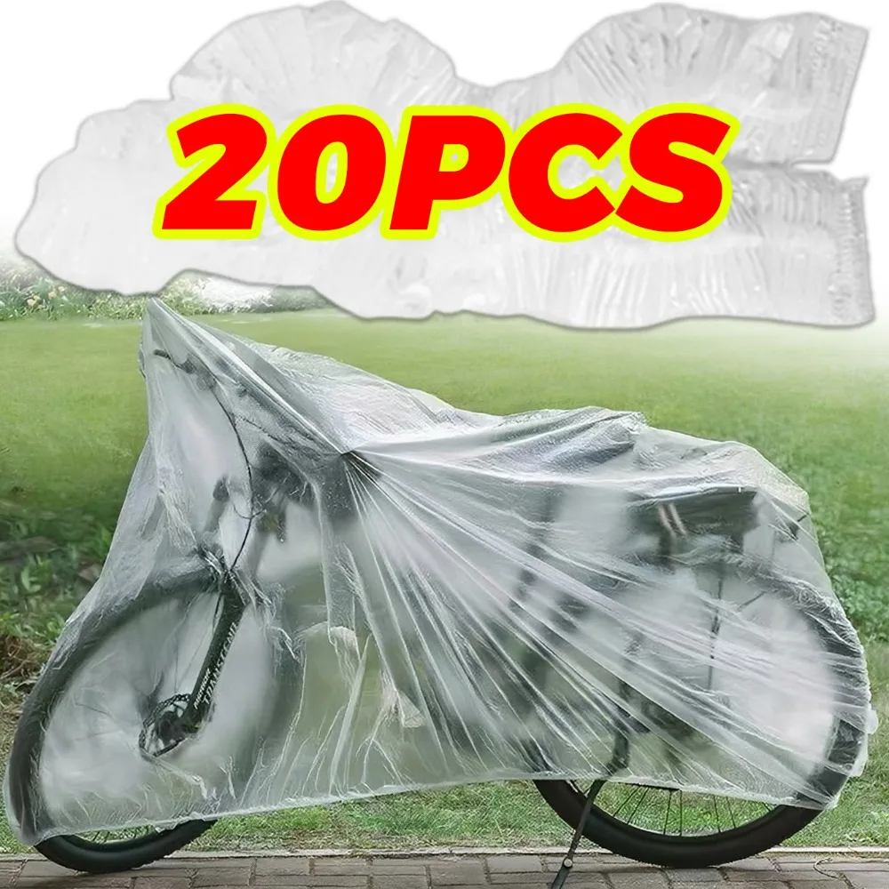Durable Clear Plastic Bicycle Cover - Portable All-Season Waterproof and UV Shield for Outdoor Protection
