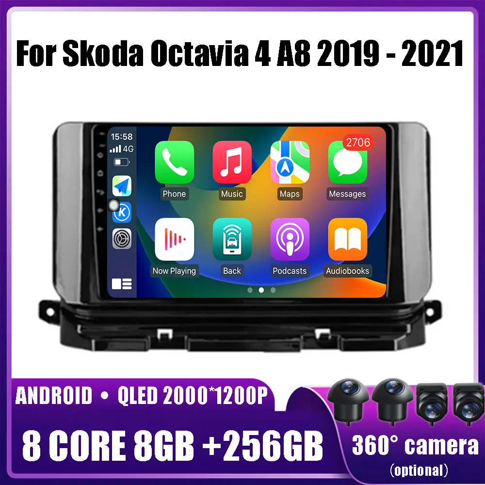 

Автомобильный мультимедийный плеер, стерео-система на Android 14, с GPS, Wi-Fi, 4G, DVD, DSP, для Skoda Octavia 4, A8, 2019-2021, типоразмер 2 Din