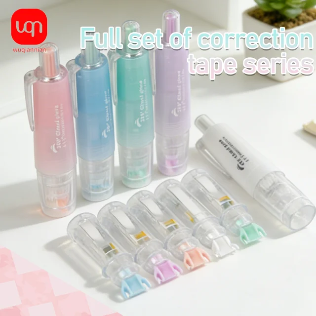 WQN-Pen-shaped Correction Tape Set, Refillable, Portable Mini Size, Quick & Neat Correction for Students & Office 1