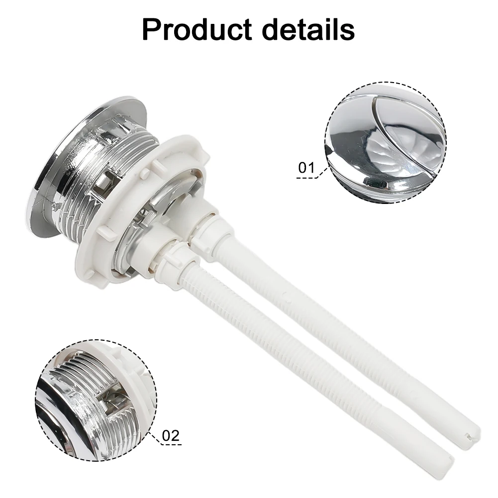 Dual Flush 38mm Toilet Water Tank Round Valve Rods Push Button Off Tool ABS Bi-Crescent For Bathroom Toilet Cisterns
