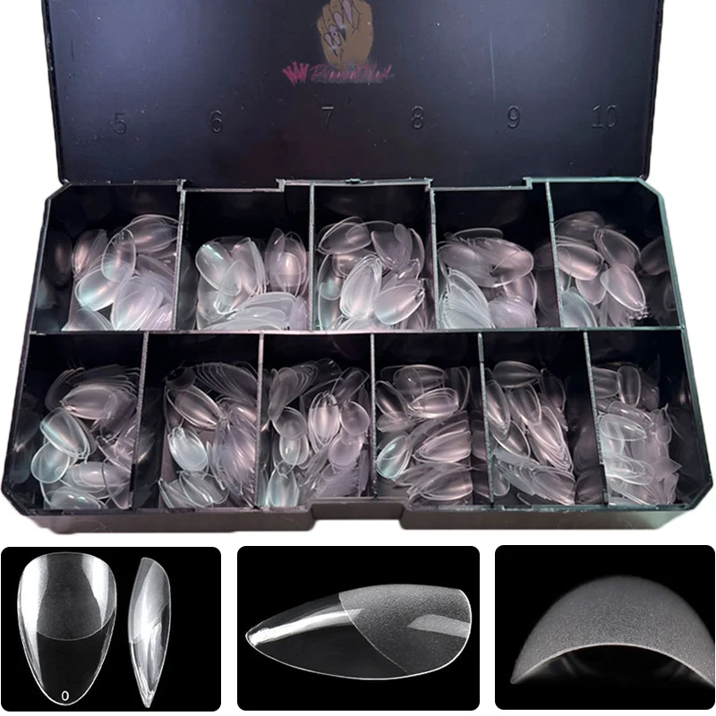

504pcs Short Almond Fake Nail Tips XXS Full Cover Artificial Nails Press on False Nail Tips For Extension Manicure Accessories