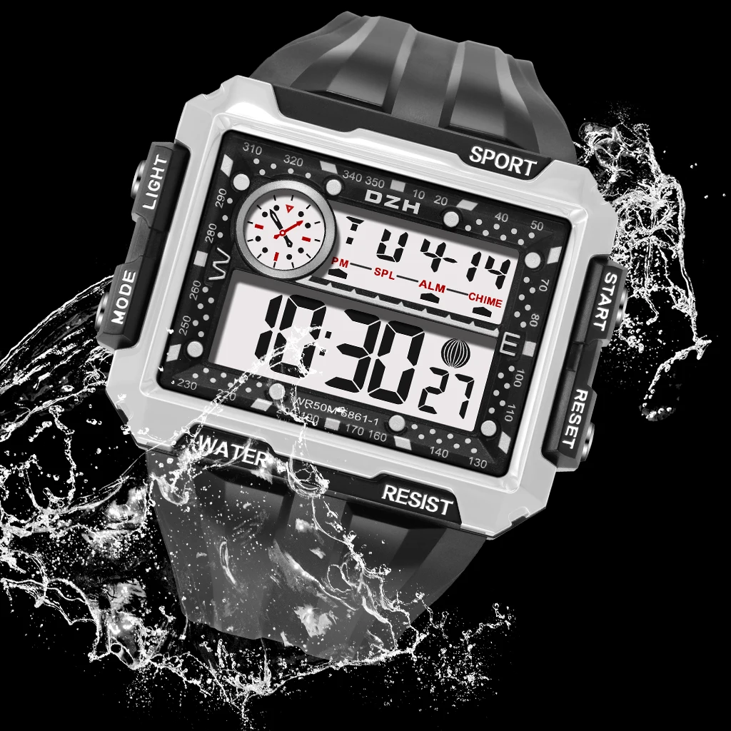 

SYNOKE Sports Men Watches 50M Waterproof LED Big Dial Wristwatch Multifunction Fashion Digital Watch for Men Relogio Masculino