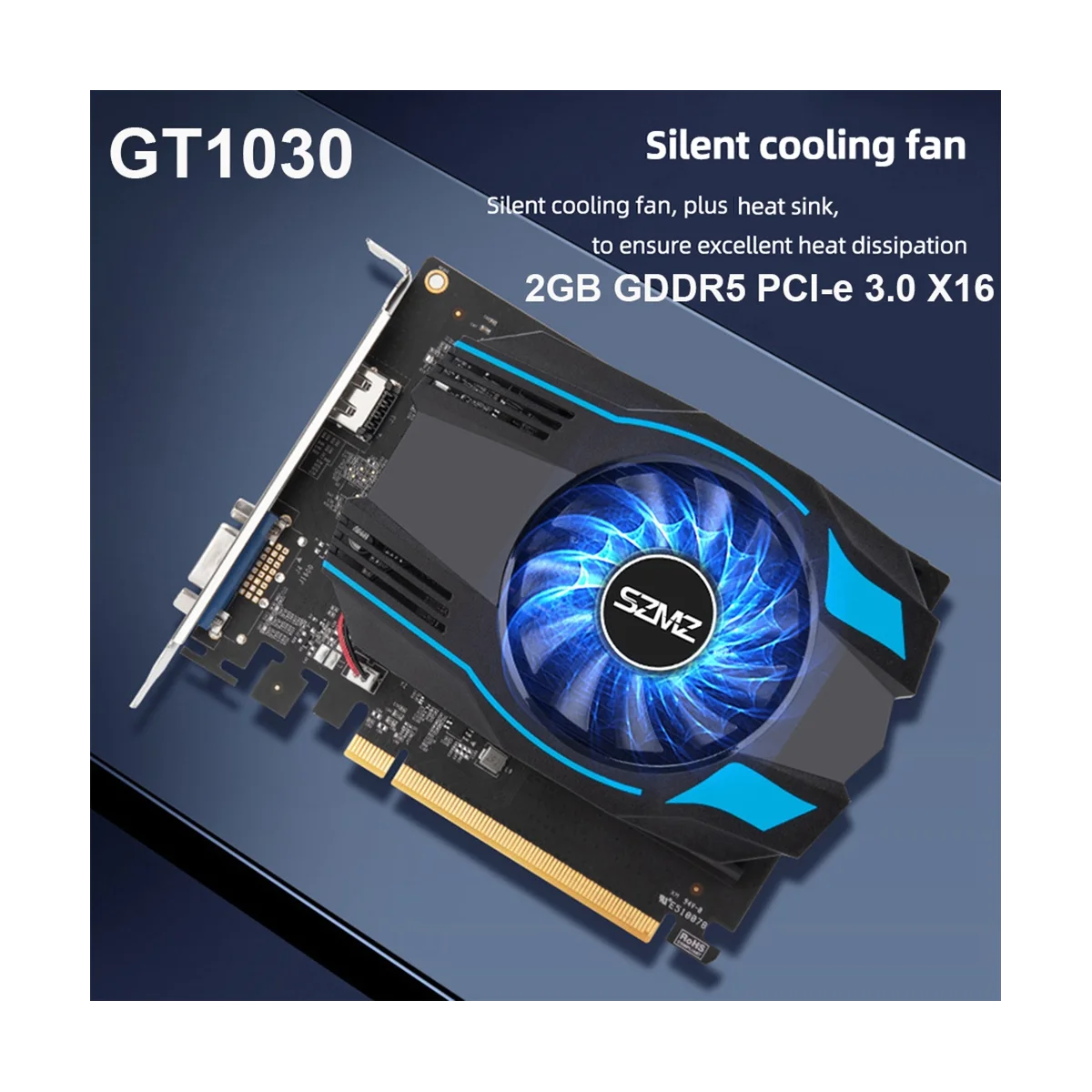 SZMZ GT1030 Gaming Graphics Card 64Bit Graphics Processor Video
