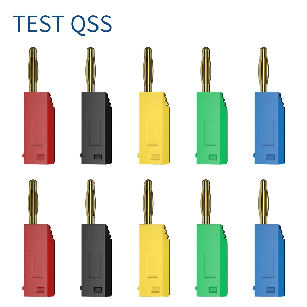 QSS 10PCS 2MM Banana Plug Gold Plating Stackable Electrical Terminal