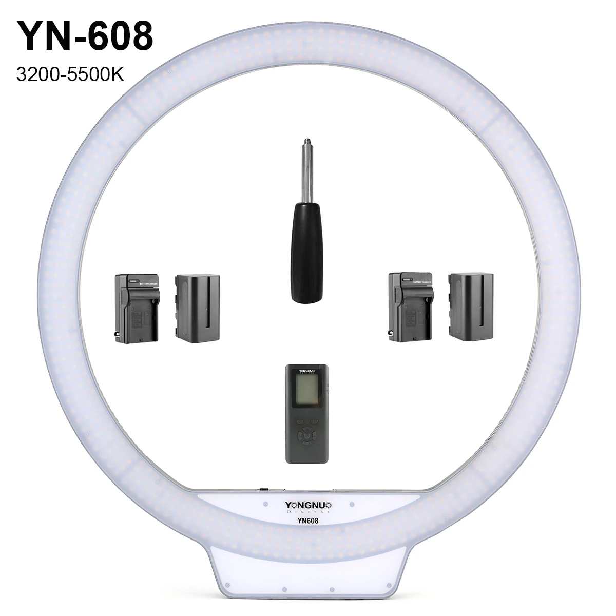 

YONGNUO YN608 3200K~5500K Bi-Color Selfie Ringlight TikTok LED Video Light Photography Studio Camera Light w/ Wireless Remote