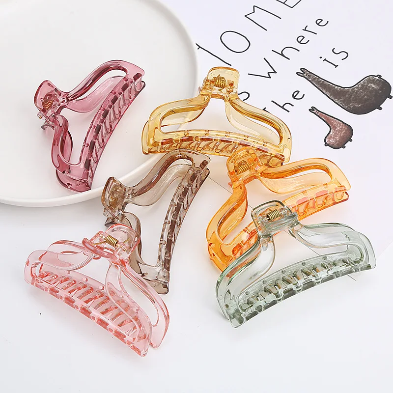 

New Elegant and Fashionable Transparent Women's Girls' Candy Color Big Hairpin Clasp Clip New Hair Accessories Horsetail Gift