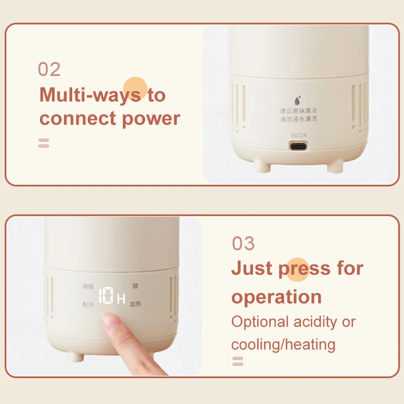 Refrigerated Fresh Freezer Mini Automatic Yogurt Maker Portable Yoghurt Container Fermenting Machine Sour Cream Leben Fermenter