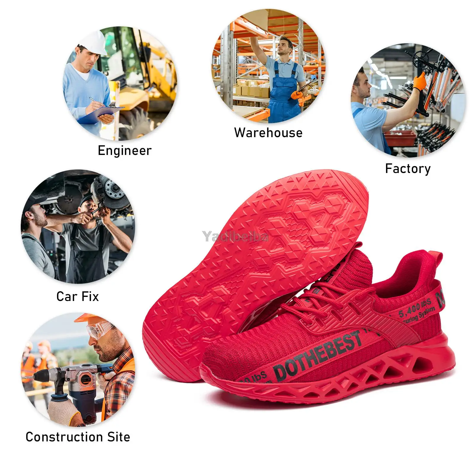 Safety Shoes Steel Toe Lightweight Work Sneakers Puncture Proof For Men Women