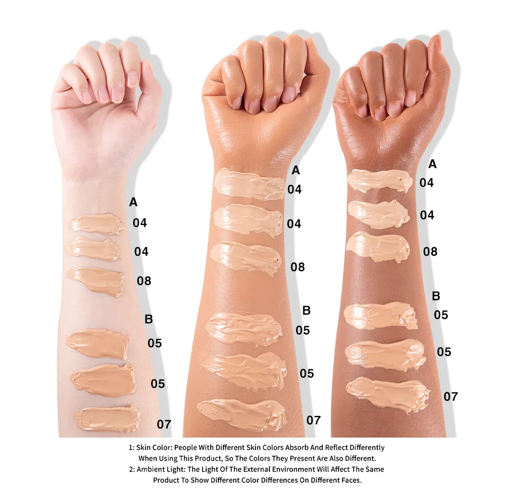 Concealer foundation set, natural and clear, brighten skin tone, moisturize skin, beauty makeup makeup set, long lasting conceal 5