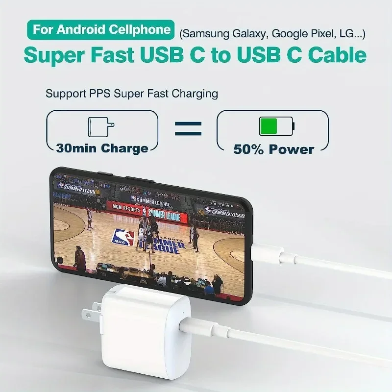 10 Pack 6.6ft (60W/3.1A) USB C to USB C Cable Type Fast Charging Cable for iPhone 15/15 Pro/15 Plus/15 Pro Max, MacBook Pro