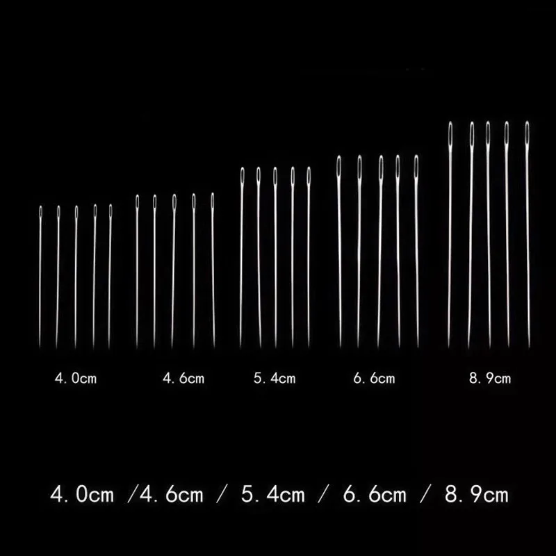 34-Piece Big Eye Needle Set - Assorted Sizes for Fabric Quilting, Easy-Thread Needles with Storage Case, Ideal for Seniors